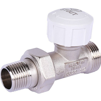 Клапан термостатический прямой 1/2" х 3/4"ЕК (подключение евроконус) STOUT